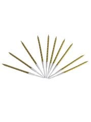 Burgulu Pasta Mumu Altın Renkli  10 Lu 12 cm