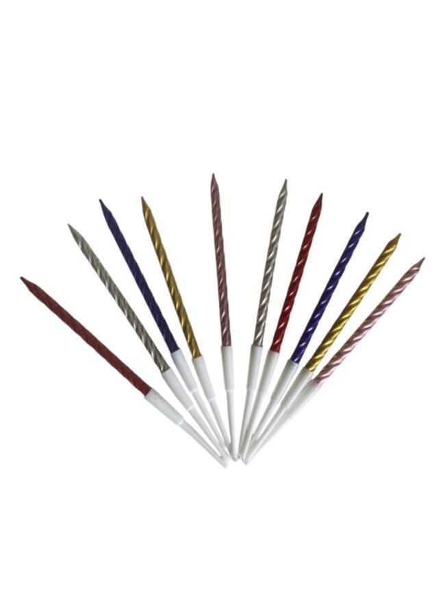 Burgulu Pasta Mumu Karışık Renkli  10 Lu 12 cm