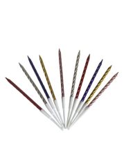 Burgulu Pasta Mumu Karışık Renkli  10 Lu 12 cm