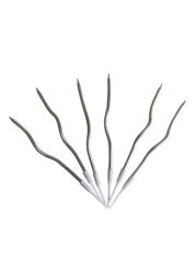 Eğik Pasta Mumu Gümüş Renkli  6 lı 14 cm