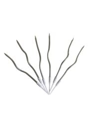 Eğik Pasta Mumu Gümüş Renkli  6 lı 14 cm