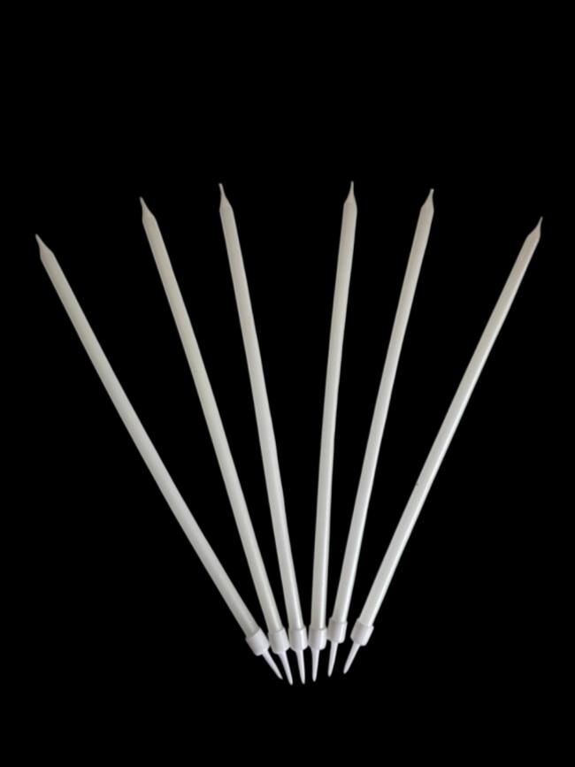 Beyaz Uzun Pasta Mumu 20 cm