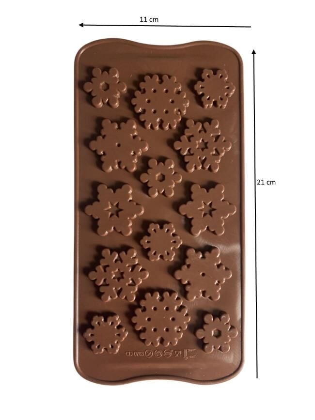 SİLİKON ÇİKOLATA KALIBI KAR TANELERİ 21*11 CM