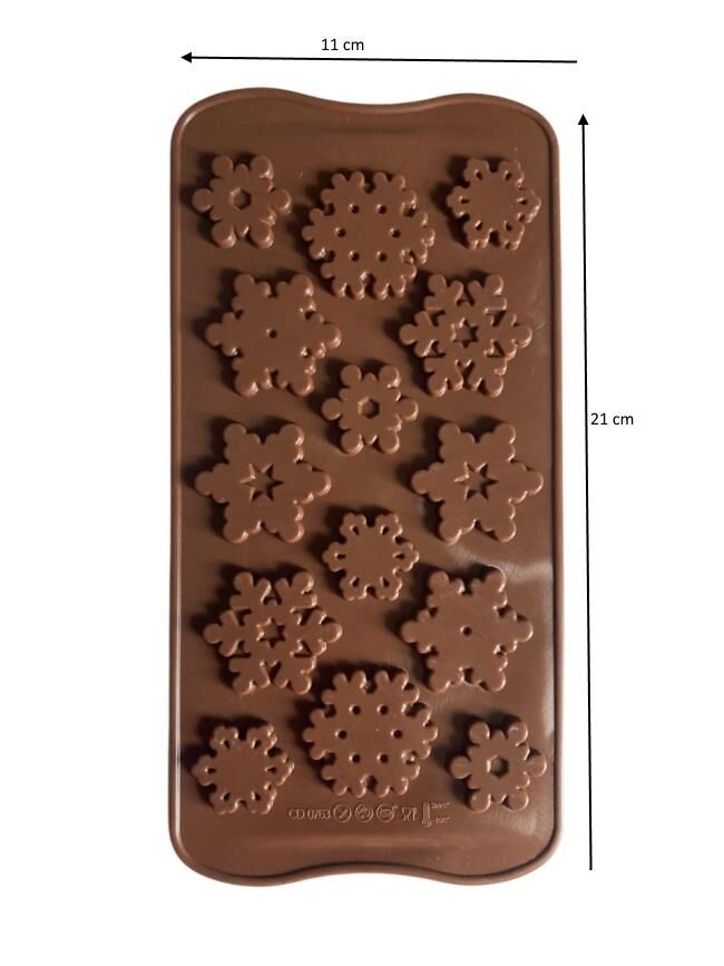 SİLİKON ÇİKOLATA KALIBI KAR TANELERİ 21*11 CM