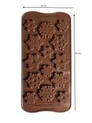 SİLİKON ÇİKOLATA KALIBI KAR TANELERİ 21*11 CM