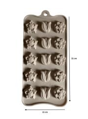 SİLİKON ÇİKOLATA KALIBI LALELİ 21*11 CM