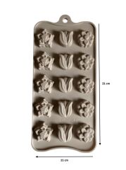 SİLİKON ÇİKOLATA KALIBI LALELİ 21*11 CM