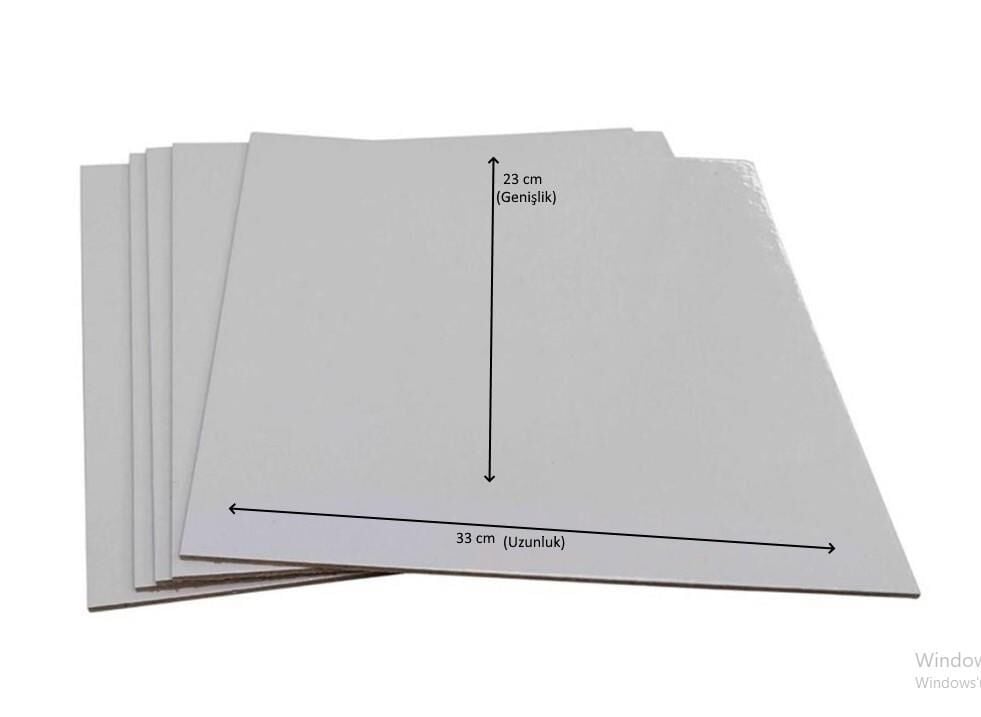 Turta Mendili / Pasta Altlığı Gümüş Düz Kenarlı Dikdörtgen 23*33 10 adet