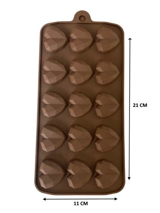 SİLİKON ÇİKOLATA KALIBI KALP KRİSTAL 21*11 CM