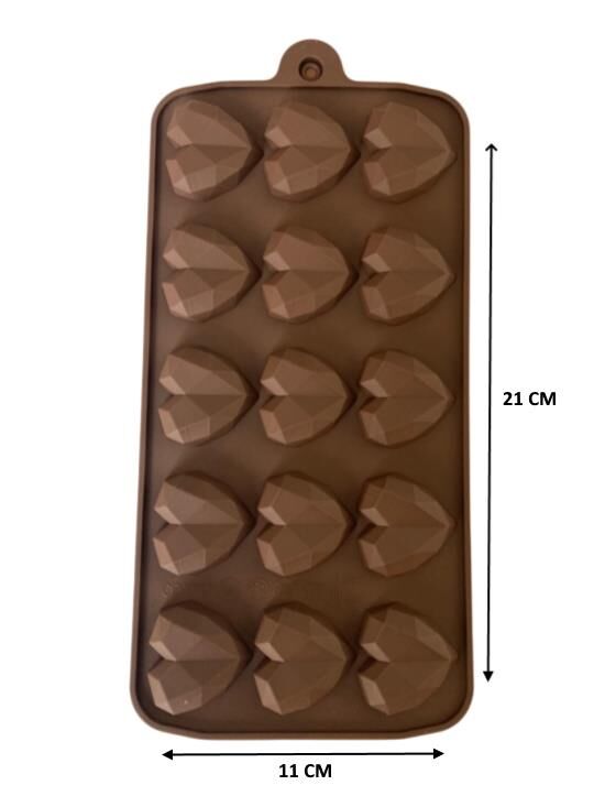 SİLİKON ÇİKOLATA KALIBI KALP KRİSTAL 21*11 CM