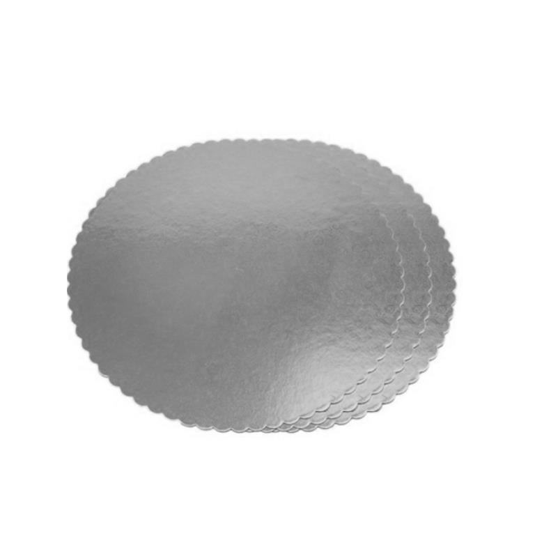 Turta Mendili / Pasta Altlığı Gümüş Yuvarlak 26 cm 10 adet