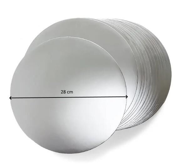 Turta Mendili / Pasta Altlığı Gümüş Yuvarlak 28 cm 10 adet