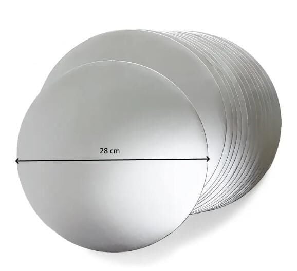 Turta Mendili / Pasta Altlığı Gümüş Yuvarlak 28 cm 10 adet