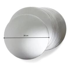 Turta Mendili / Pasta Altlığı Gümüş Yuvarlak 28 cm 10 adet