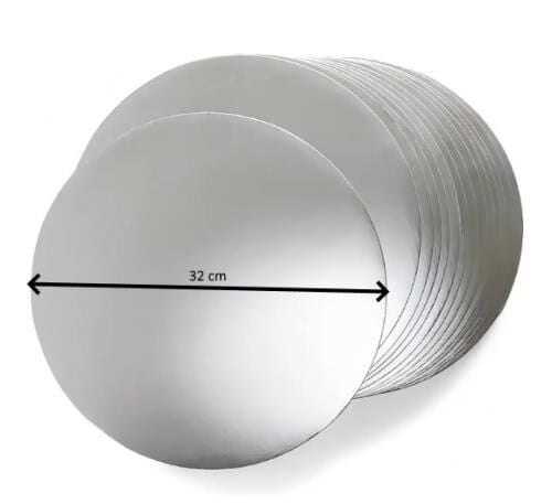 Turta Mendili / Pasta Altlığı Gümüş Yuvarlak 32 cm 10 adet