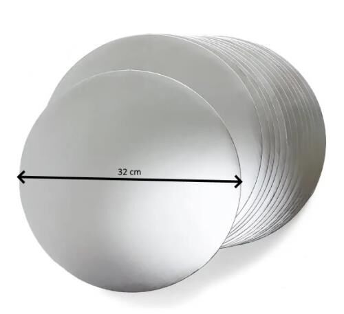 Turta Mendili / Pasta Altlığı Gümüş Yuvarlak 32 cm 10 adet