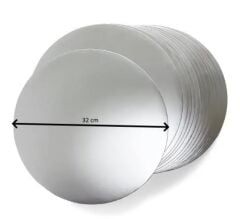 Turta Mendili / Pasta Altlığı Gümüş Yuvarlak 32 cm 10 adet