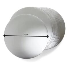 Turta Mendili / Pasta Altlığı Gümüş Yuvarlak 32 cm 10 adet