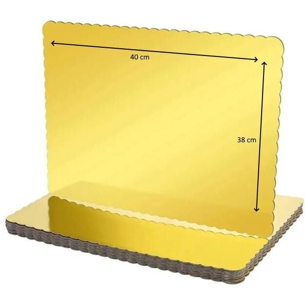 Turta Mendili / Pasta Altlığı Gold Dikdörtgen 38*40