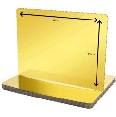 Turta Mendili / Pasta Altlığı Gold Dikdörtgen 33*40