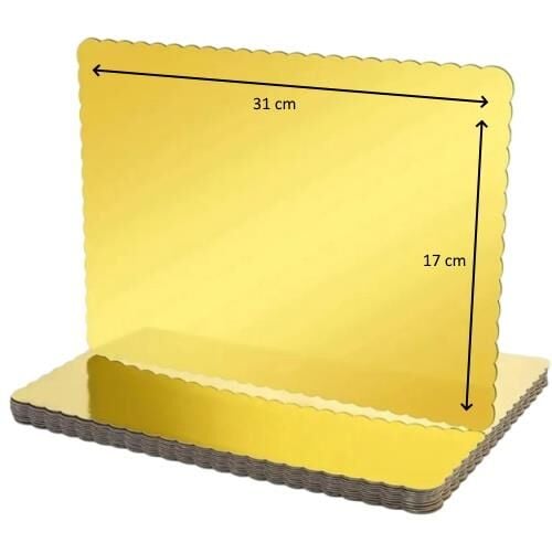 Turta Mendili / Pasta Altlığı Gold Dikdörtgen 17*31