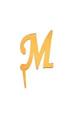 Aynalı Altın Pleksi M Harfi