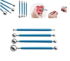 Paslanmaz Çelik 4 Parçalı Şeker Hamur Oyma Seti