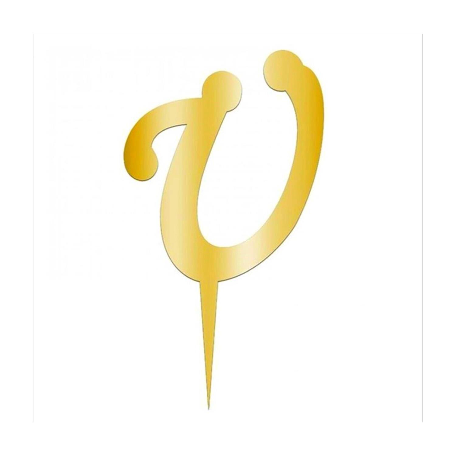 Aynalı Altın Pleksi Ü Harfi