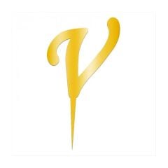 Aynalı Altın Pleksi V Harfi