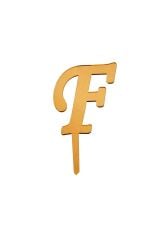 Aynalı Altın Pleksi F Harfi