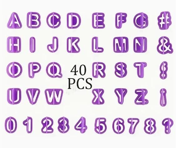 Harf ve Sayı Alfabe Kurabiye Kesici Kalıp Seti 40 Parça