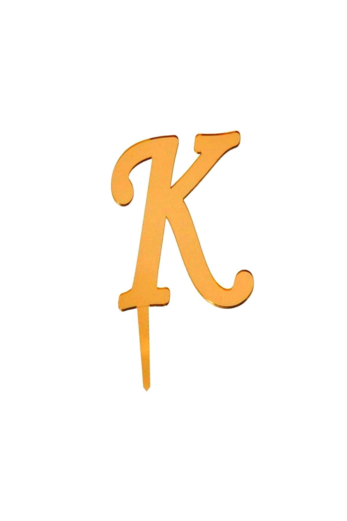Aynalı Altın Pleksi K Harfi