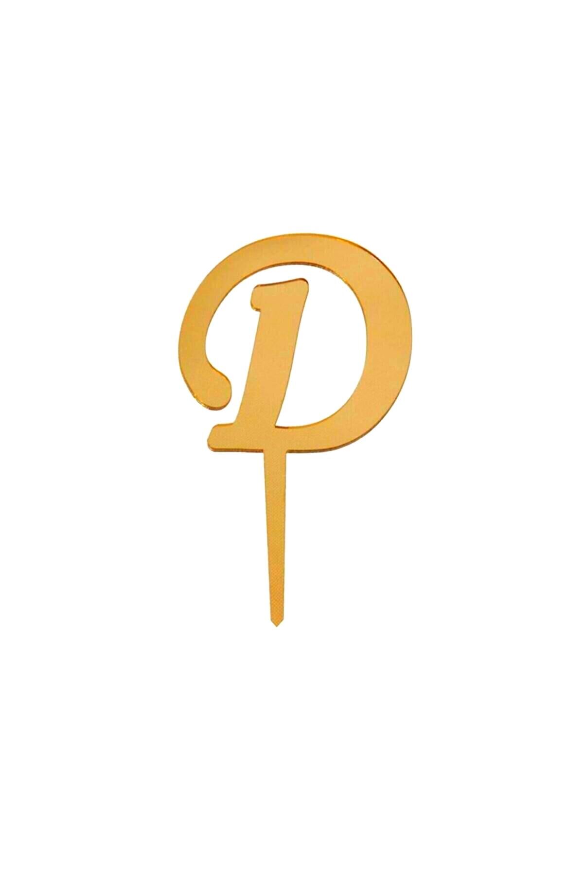 Aynalı Altın Pleksi D Harfi