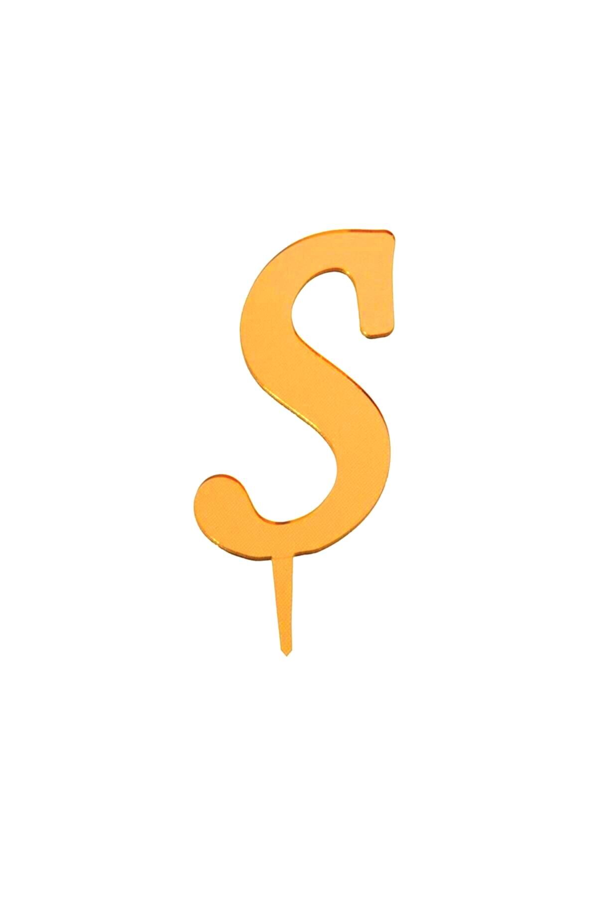Aynalı Altın Pleksi S Harfi