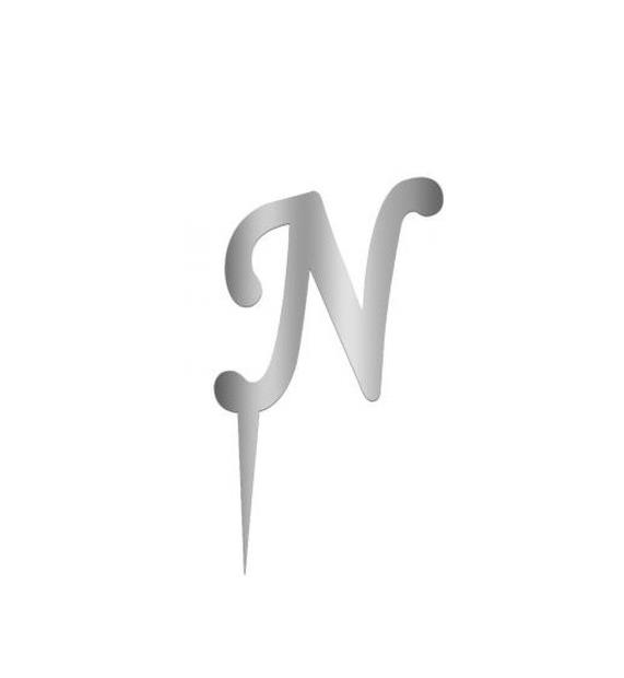 Aynalı Gümüş Pleksi N Harfi