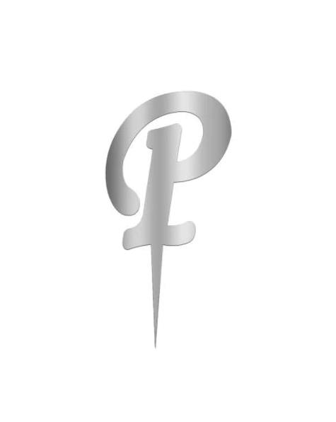 Aynalı Gümüş Pleksi P Harfi