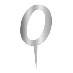 Aynalı Gümüş Pleksi 0 Rakamı