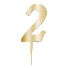 Aynalı Pleksi Altın 2 Rakamı