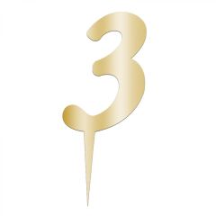 Aynalı Pleksi Altın 3 Rakamı