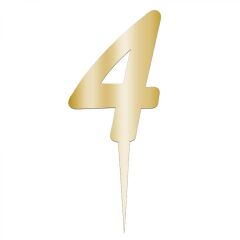 Aynalı Pleksi Altın 4 Rakamı