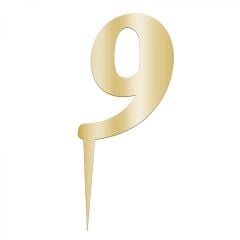 Aynalı Pleksi Altın 9 Rakamı