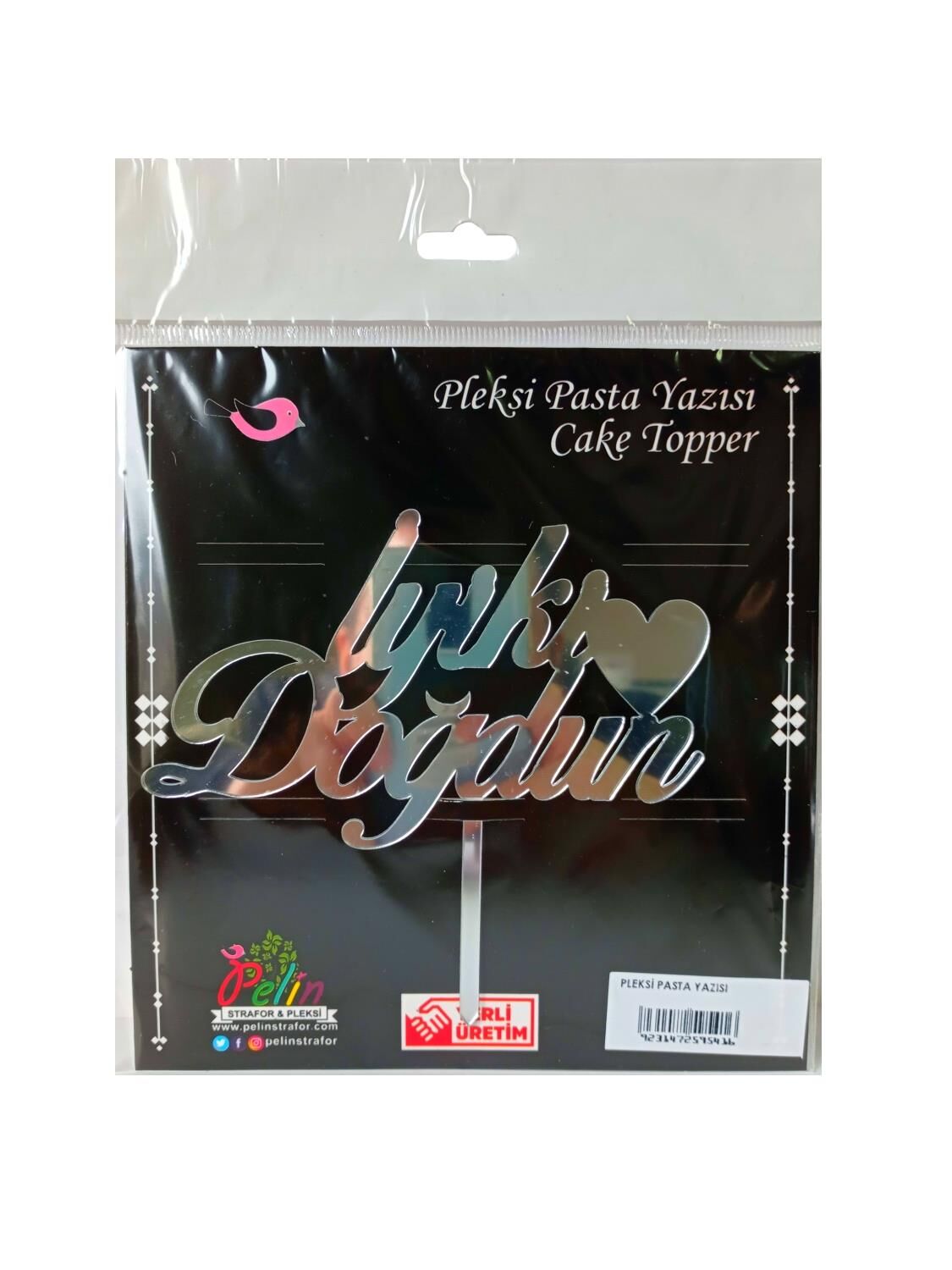 İyiki Doğdun Yazılı Aynalı Pleksi Gümüş