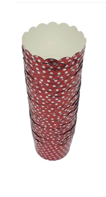 Cupcake/Muffin /Suffle Kek Kapsülü Paunlı Parlak Kırmızı  25 li