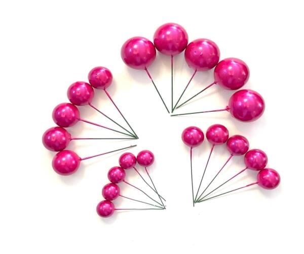 PASTA SÜSLEME TOPU YALDIZLI FUŞYA