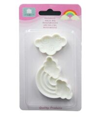 Şeker Hamuru Kalıbı Gökkuşağı Bulut Plastik Kesici 2 Li