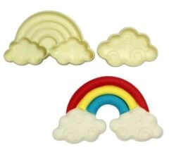 Şeker Hamuru Kalıbı Gökkuşağı Bulut Plastik Kesici 2 Li