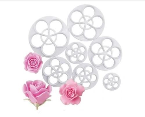 Şeker Hamuru Kalıbı Gül Çiçek Plastik Kesici 6 Lı