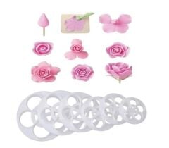 Şeker Hamuru Kalıbı Gül Çiçek Plastik Kesici 6 Lı