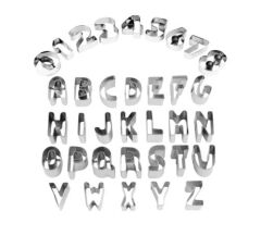 Harf ve Sayı Alfabe Kurabiye Kesici Kalıp Seti Metal 36 Parça