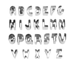 Harf ve Sayı Alfabe Kurabiye Kesici Kalıp Seti Metal 36 Parça